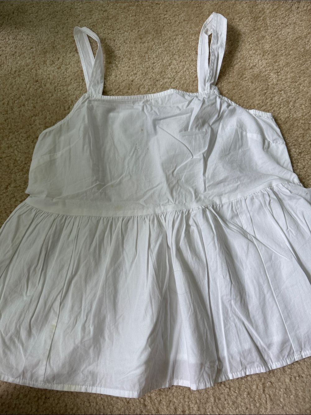 Women's White Cotton Peplum Top size 4 100% cotton